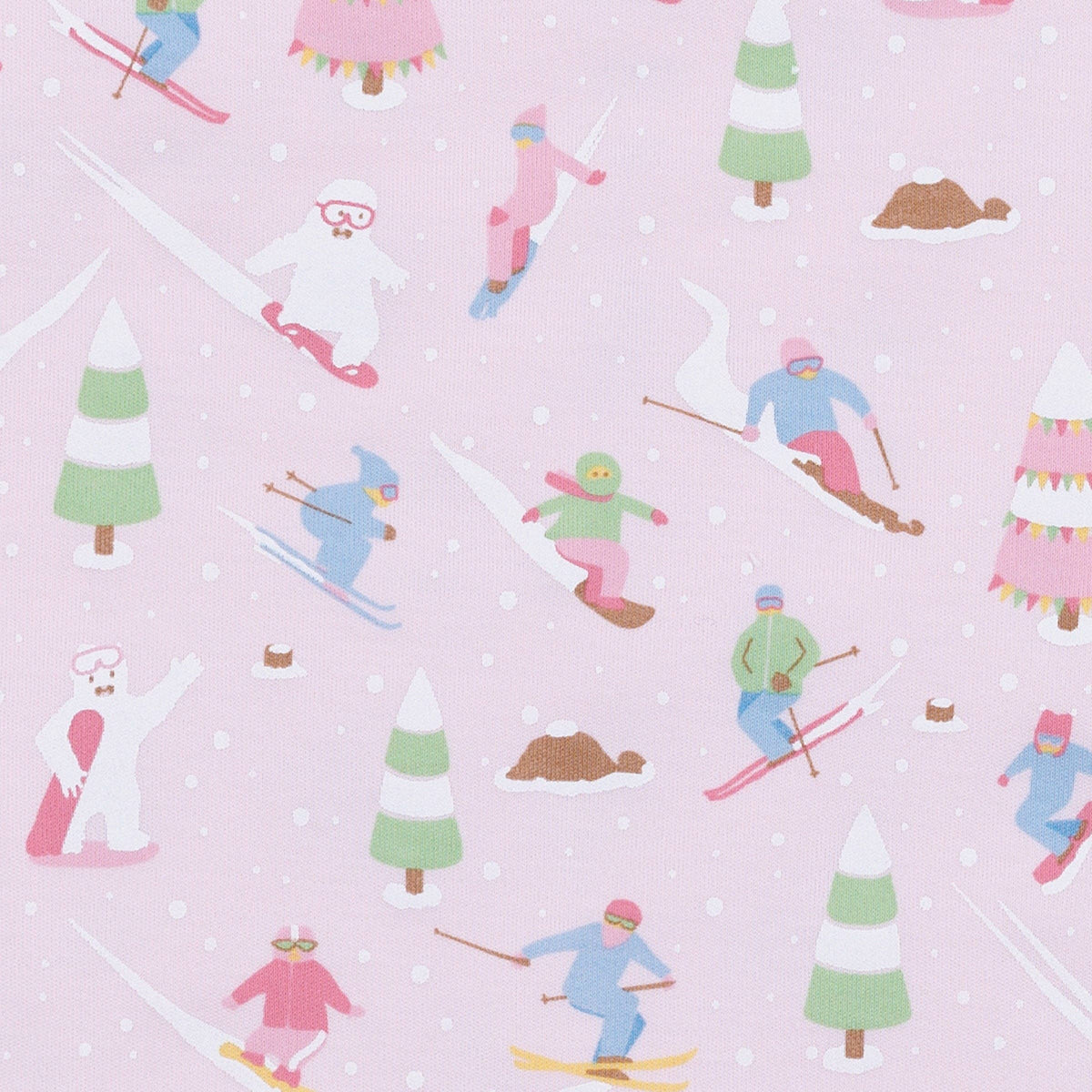 Ski Buddies Long Pajamas - Pink