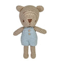Bear Bamboo Crochet Rattle - Blue