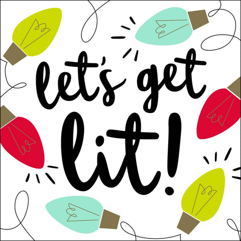 Funny Christmas Cocktail Napkins | Let's Get Lit - 20ct